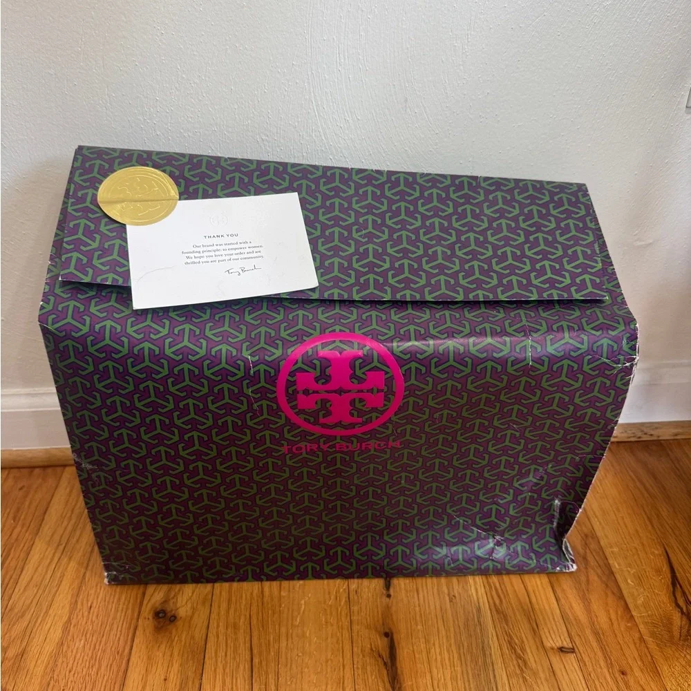 Tory Burch Black Leather Slip-On Mules with Gold-Tone Logo Hardware